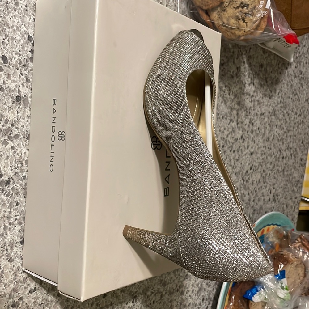 Gold metallic heels